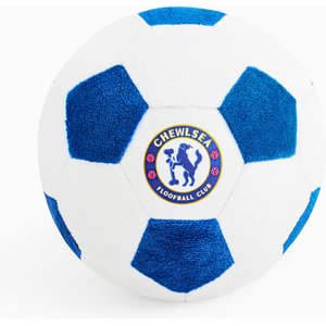 Floofball Chewlsea Plush Soccer Ball Dog Toy, Blue, 5-in
