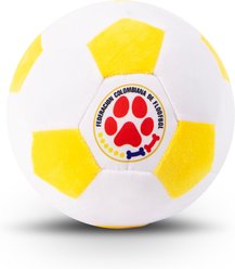Floofball Colombia Plush Soccer Ball Dog Toy, Yellow, 4.5-in