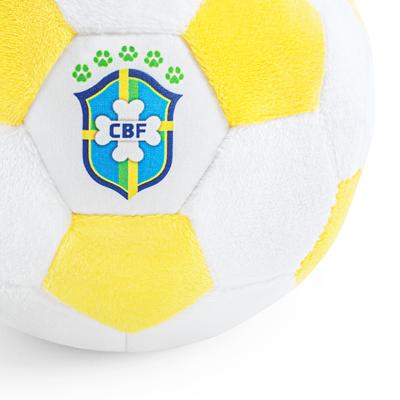 Show full view: Floofball Barkzil Plush Soccer Ball Dog Toy, Yellow, 5-in slide 2 of 4