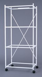 YML 4134 Quadruple Flight Metal Bird Cage Stand with Wheels, White
