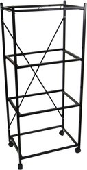 YML 4134 Quadruple Flight Metal Bird Cage Stand with Wheels, Black