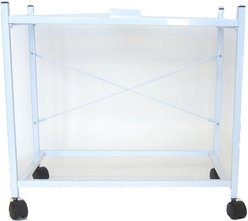 YML 4124 Double Flight Metal Bird Cage Stand with Wheels, White