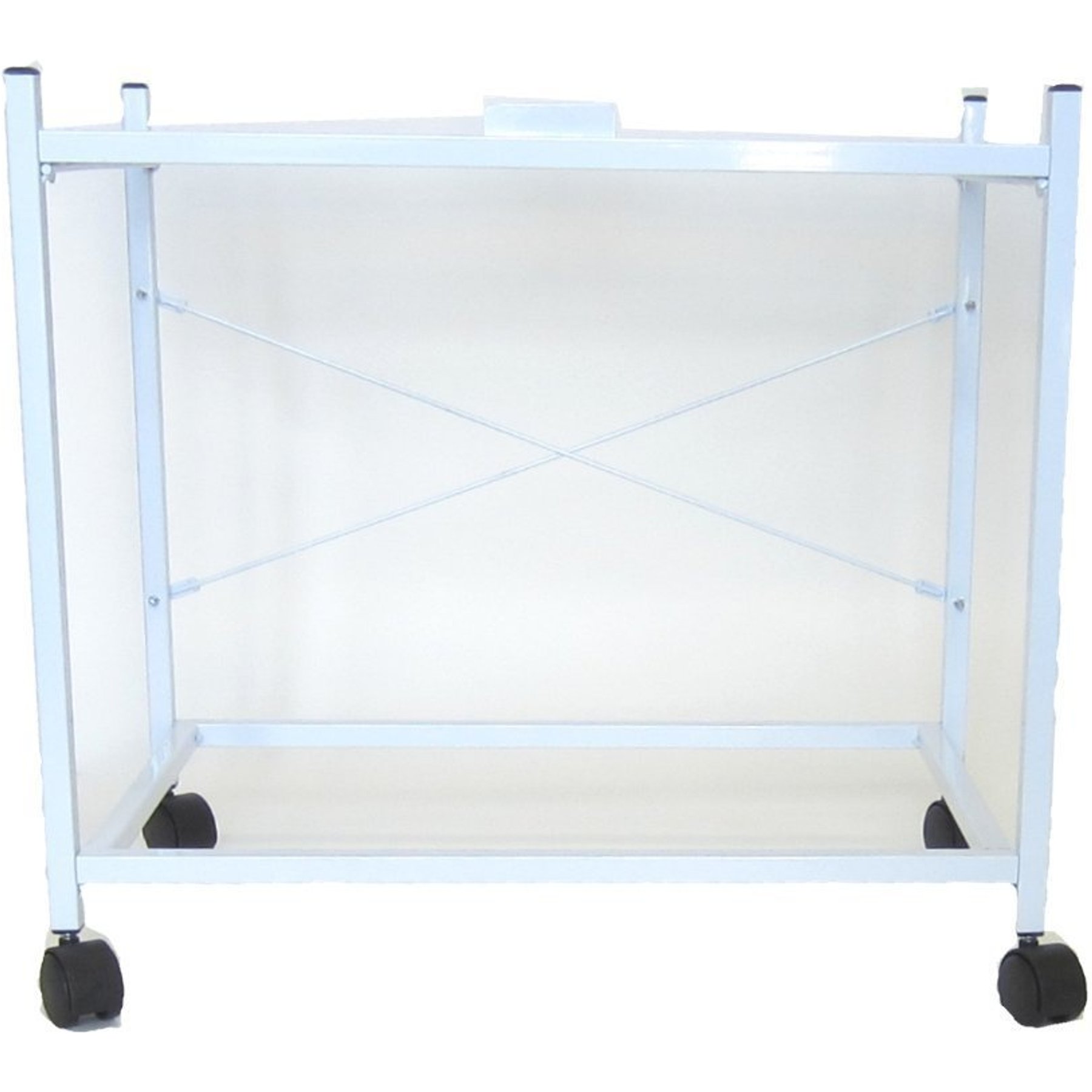 YML 4124 Double Flight Metal Bird Cage Stand with Wheels, White