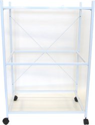 YML 4164 Triple Flight Metal Bird Cage Stand with Wheels, White