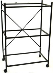 YML 4164 Triple Flight Metal Bird Cage Stand with Wheels, Black