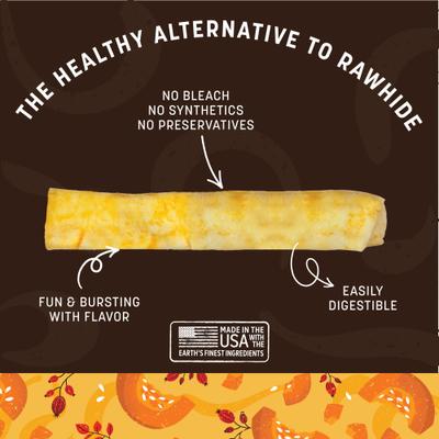 Show full view: Earth Animal No-Hide Seasonal Rolls Pumpkin Spice Recipe Large Natural Rawhide Alternative Dog Chew slide 4 of 10