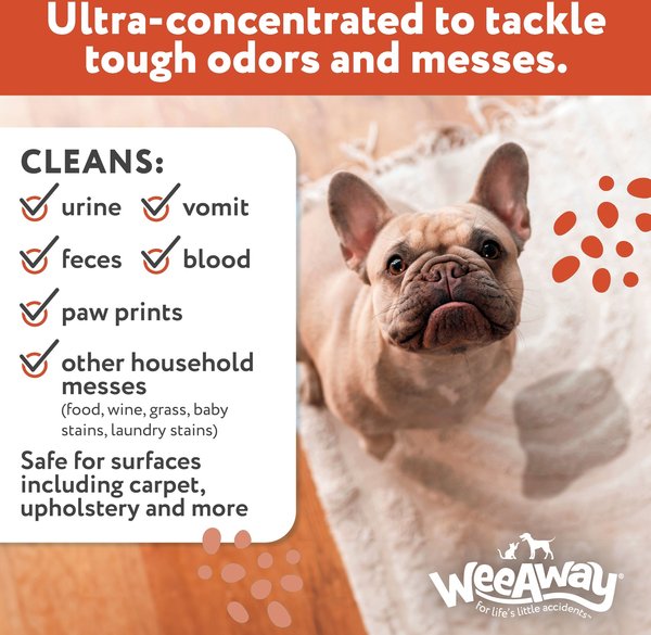 Show full view: Wee Away X2 Concentrated Urine Stain & Odor Remover Citrus Scented Bio-Enzymatic Cleaner for Dogs, 16-fl oz spray slide 4 of 7