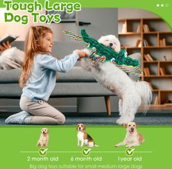 FUUFOME Rope Plush Alligator Dog Toy, Green slide 2 of 7