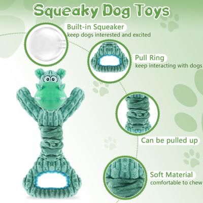 Show full view: FUUFOME Strechy Crinkle Plush Dog Toy, Green slide 3 of 8