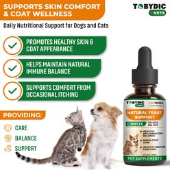 TOBYDIC Natural Yeast Support Skin & Coat Health Liquid Supplement for Dogs & Cats, 2-fl oz bottle slide 2 of 7
