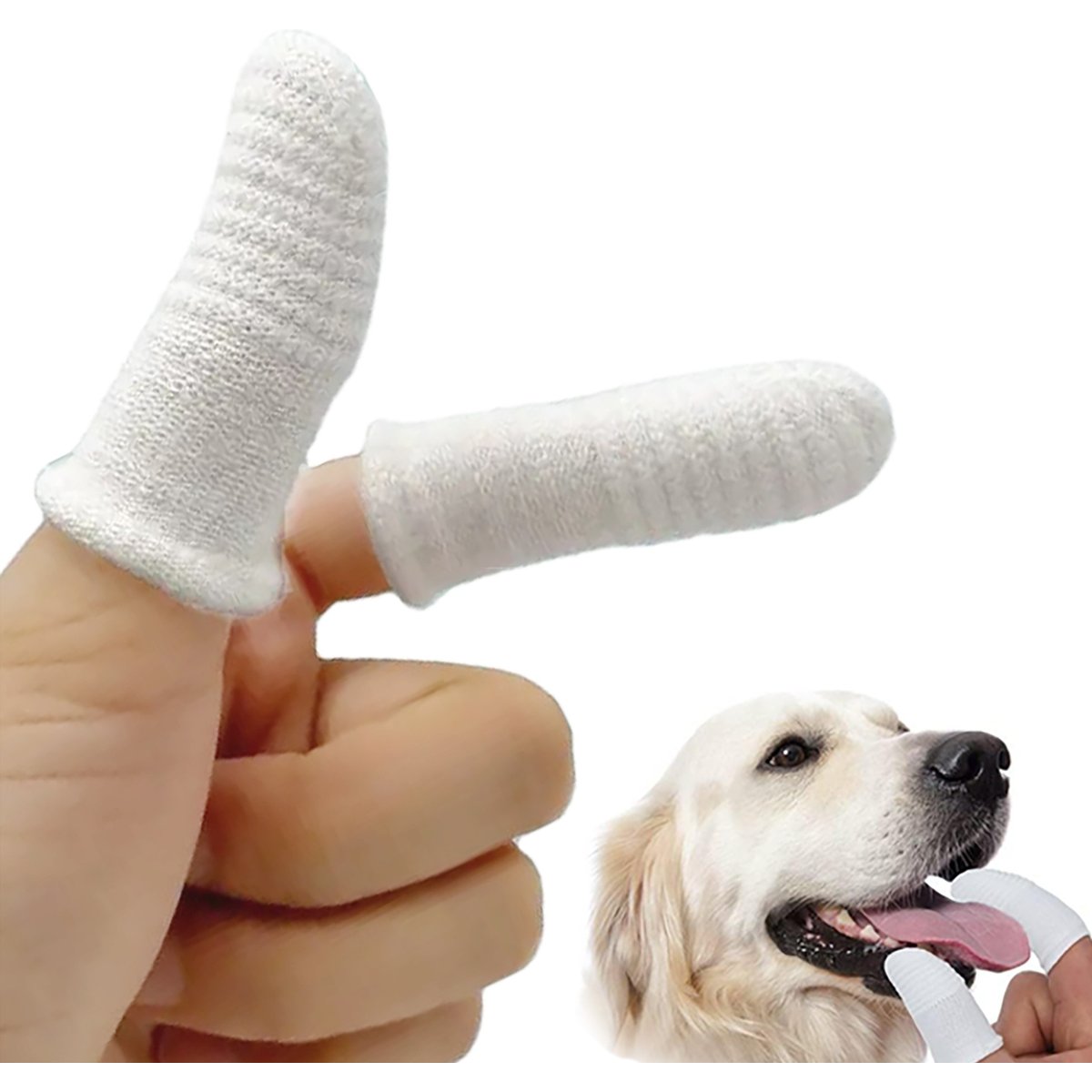 Pet Republique Soft Fabric Finger Toothbrush for Dogs, Cats, & Small Pets, 6 count