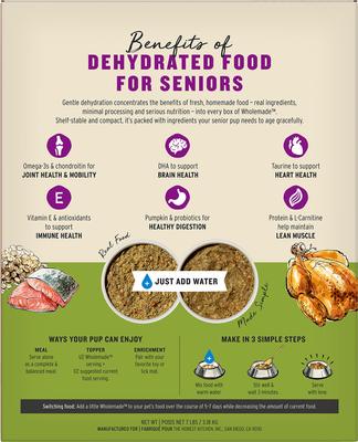 Show full view: The Honest Kitchen Human Grade Wholemade Whole Grain Chicken, Oat & Salmon Dehydrated Senior Dog Food, 7-lb bag slide 3 of 10