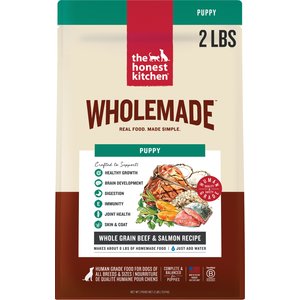 The Honest Kitchen Human Grade Wholemade Whole Grain Beef & Salmon Dehydrated Puppy Dog Food, 2-lb bag