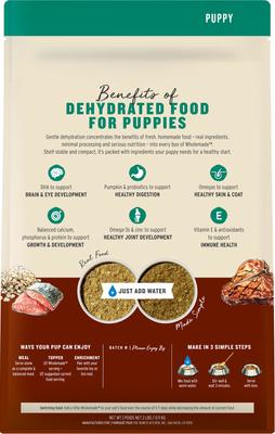 Show full view: The Honest Kitchen Human Grade Wholemade Whole Grain Beef & Salmon Dehydrated Puppy Dog Food, 2-lb bag slide 3 of 10