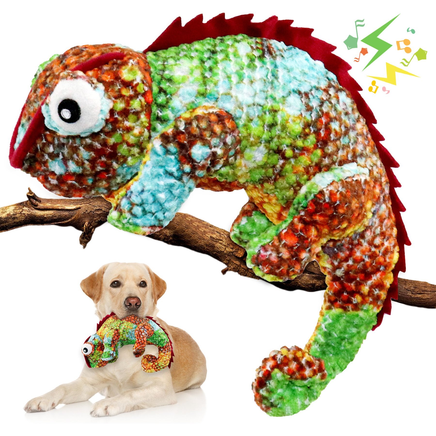 FUUFOME Multi Squeaker Cartoon Plush Dog Toy