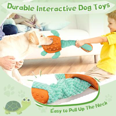 Show full view: FUUFOME Turtle Plush Dog Toy, Green slide 4 of 7