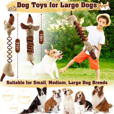 Show full view: FUUFOME 15.7-in Stretch Plush Dog Toy, Brown slide 2 of 8