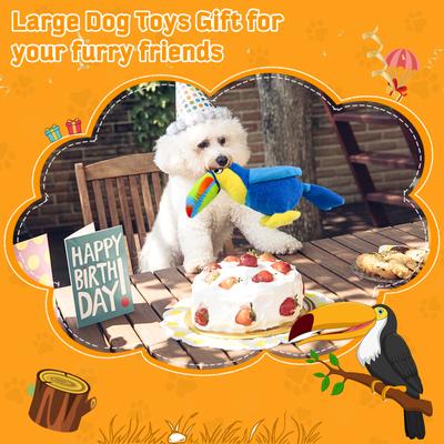 Show full view: FUUFOME Squeaky Plush Dog Toy, Blue slide 8 of 9