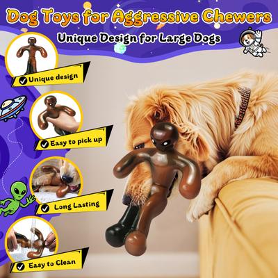 Show full view: FUUFOME Alien Chew Dog Toy, Brown slide 4 of 8