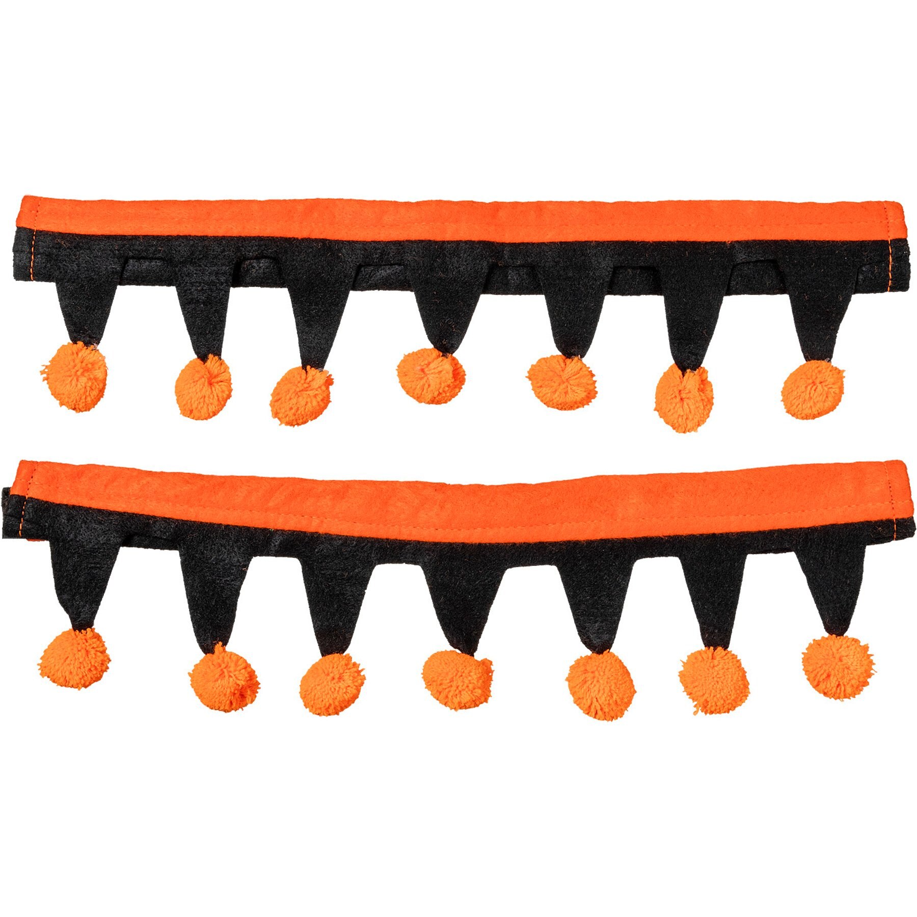 Tough1 2 Piece Set Halloween Horse Rein Cover, Orange/Black, Mini: 14-in long