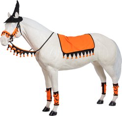 Tough1 5 Piece English Halloween Horse Set, Orange/Black, Horse
