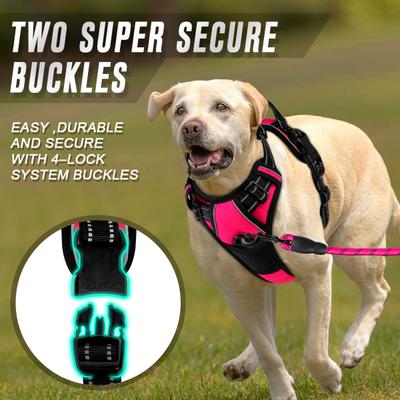 Show full view: BARKBAY Front Clip Reflective No Pull Dog Harness, Pink, Medium: 22.5 to 28-in chest slide 5 of 12