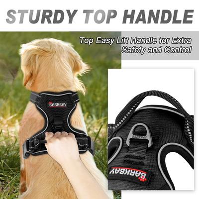 Show full view: BARKBAY Front Clip Reflective No Pull Dog Harness, Black, X-Small: 15.5 to 19.5-in chest slide 3 of 12