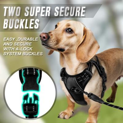 Show full view: BARKBAY Front Clip Reflective No Pull Dog Harness, Black, X-Small: 15.5 to 19.5-in chest slide 5 of 12