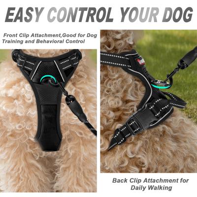 Show full view: BARKBAY Front Clip Reflective No Pull Dog Harness, Black, X-Small: 15.5 to 19.5-in chest slide 2 of 12