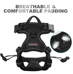 BARKBAY Front Clip Reflective No Pull Dog Harness, Black, X-Small: 15.5 to 19.5-in chest slide 2 of 9