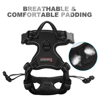 Show full view: BARKBAY Front Clip Reflective No Pull Dog Harness, Black, X-Small: 15.5 to 19.5-in chest slide 8 of 12