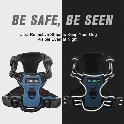 Show full view: BARKBAY Front Clip Reflective No Pull Dog Harness, Navy, Large: 24.5 to 32.5-in chest slide 6 of 12