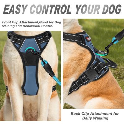 Show full view: BARKBAY Front Clip Reflective No Pull Dog Harness, Navy, Large: 24.5 to 32.5-in chest slide 2 of 12