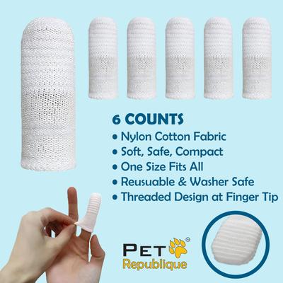 Show full view: Pet Republique Soft Fabric Finger Toothbrush for Dogs, Cats, & Small Pets, 6 count slide 3 of 7