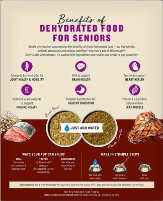 Show full view: The Honest Kitchen Human Grade Wholemade Whole Grain Beef, Oat & Salmon Dehydrated Senior Dog Food, 7-lb bag slide 3 of 10