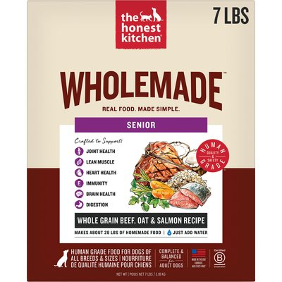 The Honest Kitchen The Honest Kitchen Human Grade Wholemade Whole Grain Beef, Oat & Salmon Dehydrated Senior Dog Food, 7-lb bag