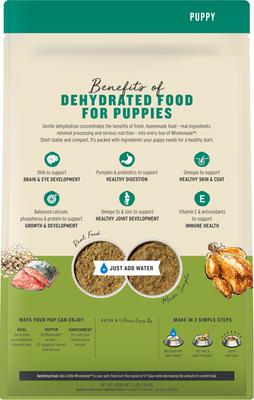 Show full view: The Honest Kitchen Human Grade Wholemade Whole Grain Chicken & Salmon Dehydrated Puppy Dog Food, 2-lb bag slide 3 of 10