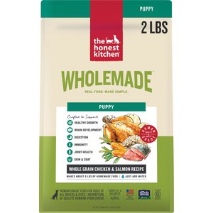 The Honest Kitchen Human Grade Wholemade Whole Grain Chicken & Salmon Dehydrated Puppy Dog Food, 2-lb bag