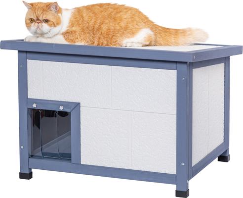 Show full view: Petsfit All-Round Foam Wooden Outdoor Cat House, White slide 3 of 9