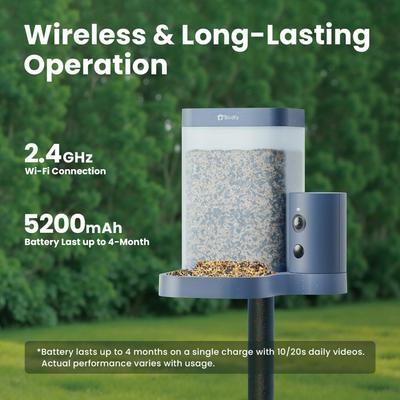 Show full view: Birdfy Rookie Smart Bird Feeder with Camera, Blue slide 4 of 8