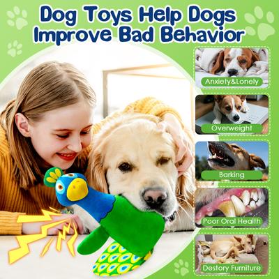 Show full view: FUUFOME Squeaky Crinkle Plush Dog Toy, Green slide 5 of 8