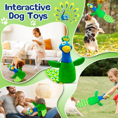 Show full view: FUUFOME Squeaky Crinkle Plush Dog Toy, Green slide 6 of 8