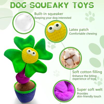 Show full view: FUUFOME Sunflower Plush Dog Toy slide 2 of 8