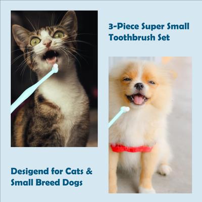 Show full view: Pet Republique Small 1/4-in Pointed Brush, 1/4-in Flat Brush, 3/8-in Regular Brush Toothbrush Kit for Miniature Breed Dogs & Cats, 3 count slide 4 of 7
