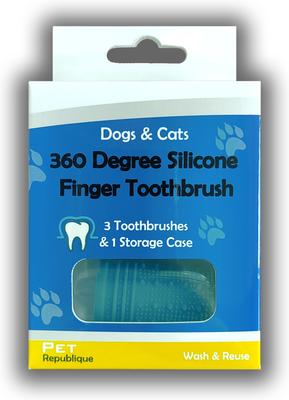 Show full view: Pet Republique 360-Degree Bristle Design Soft Silicone Finger Toothbrush for Dog, 3 count slide 7 of 8