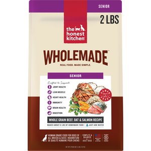 The Honest Kitchen Human Grade Wholemade Whole Grain Beef, Oat & Salmon Dehydrated Senior Dog Food, 2-lb bag