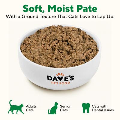 Show full view: Dave's Pet Food Naturally Healthy Chicken Dinner Formula Pate Grain-Free Canned Wet Cat Food, 22-oz can, case of 12 slide 8 of 12