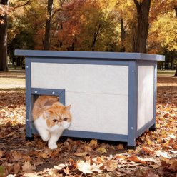 Petsfit All-Round Foam Wooden Outdoor Cat House, White