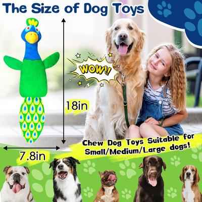 Show full view: FUUFOME Squeaky Crinkle Plush Dog Toy, Green slide 4 of 8