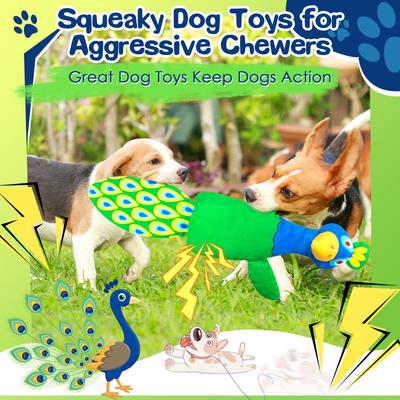 Show full view: FUUFOME Squeaky Crinkle Plush Dog Toy, Green slide 2 of 8